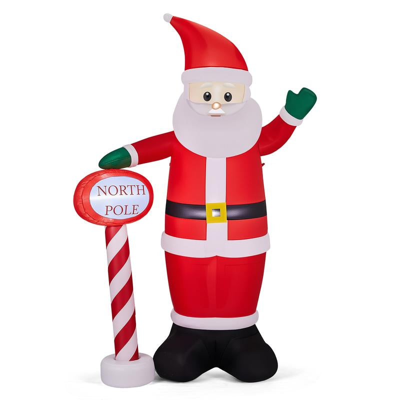 VINGLI Christmas Decorations Outdoor Giant Inflatable Lighted Decor, Blow up Yard Decoration with Electric Blower for Holiday Indoor Outdoor Garden Decor Large Santa Outdoorfun Boxes Gift
