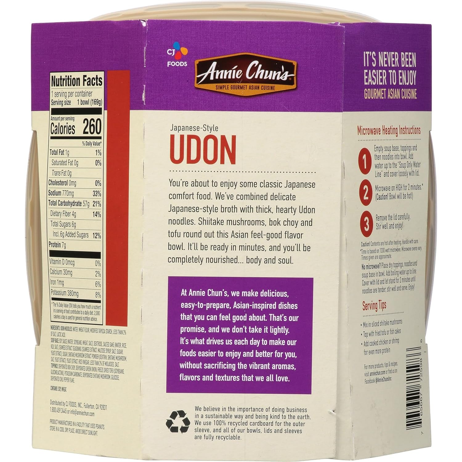 Soup Bowl, Japanese Style Udon, Non GMO, Vegan, 5.9 Oz (Pack of 6)