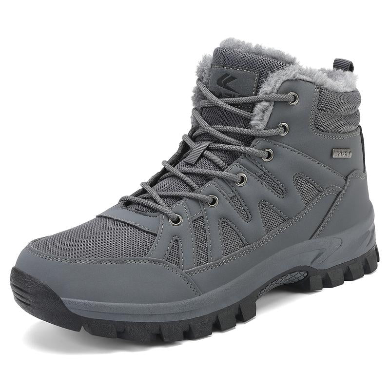2025 Mens Winter Shoes Snow Boots Winter Boots Snow Shoes Insulated Fur Liner Winter Warm Hiking Shoes Walking Sneaker Winter Footwear Outdoor